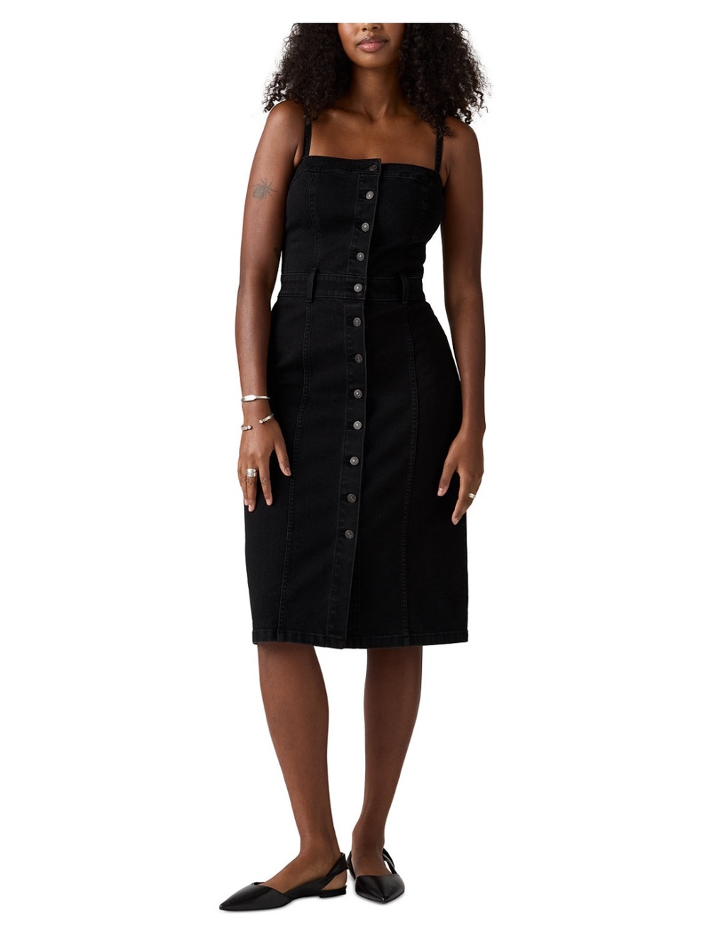 Levi’s Women's Denim Bustier Button-Front Dress Festival Coquette Girl